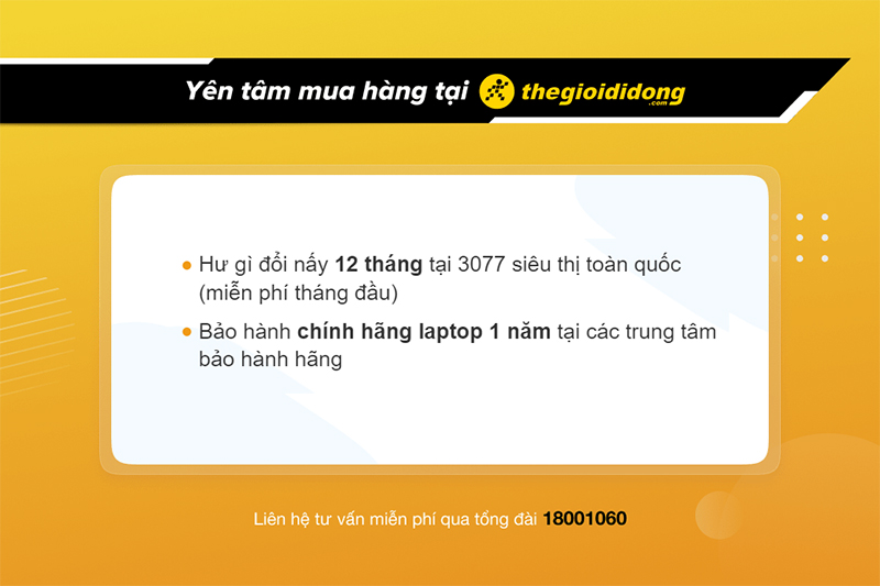 Chính sách bảo hành laptop HP tại Thế Giới Di Động